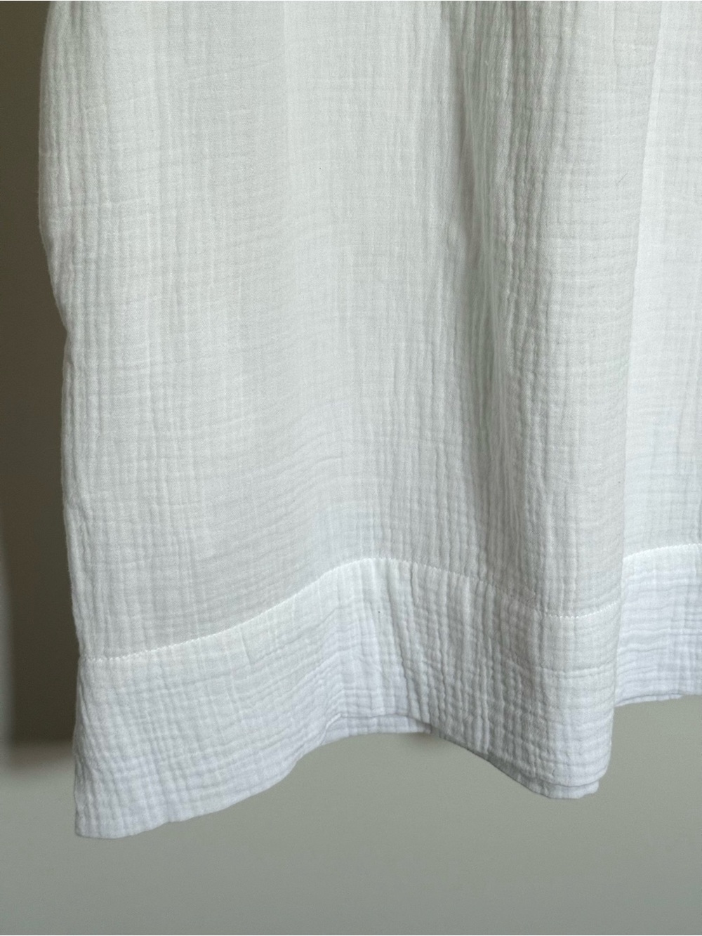J. Crew V-neck Short Sleeve Soft Gauze Cotton Shirt Dress White Pockets Medium - Picture 9 of 16